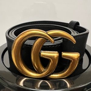 Gucci GG Marmont Logo Classic Belt Smooth Leather Medium 1" width size
